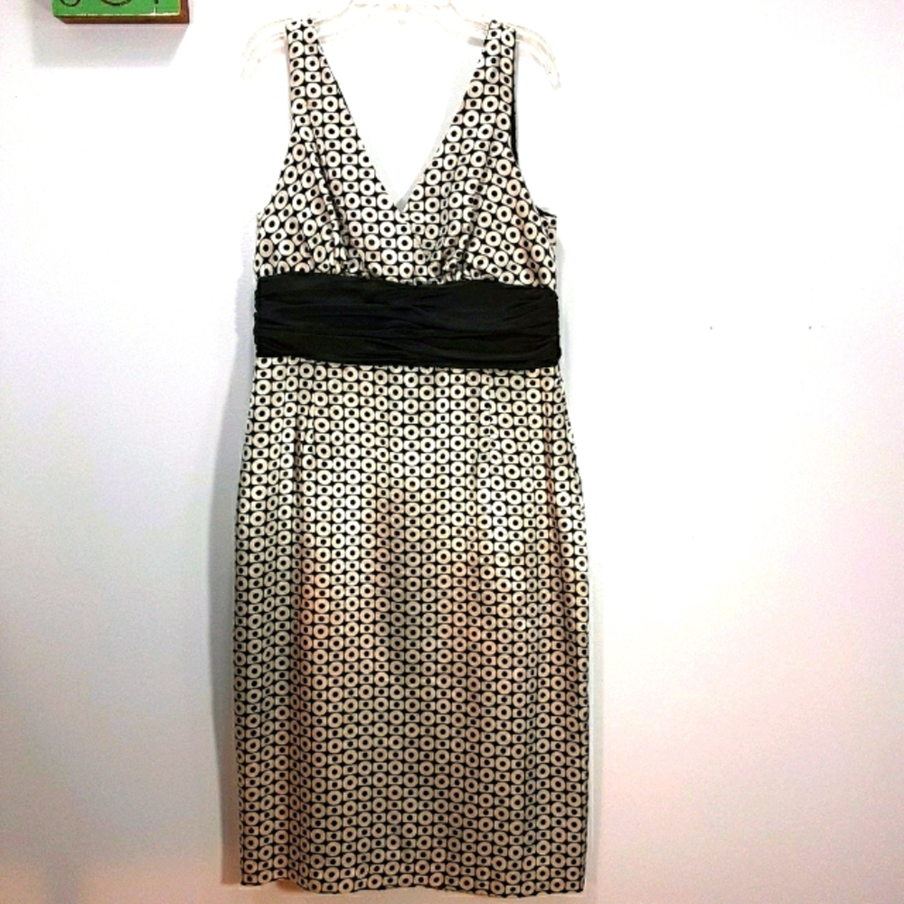 LONDON TIMES Lovely Shiny Silver & Black Dress 12